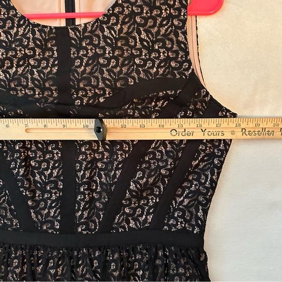 Erin Fetherston Black Lace Pink Fit Flare Mini Cocktail Dress 8 sleeveless party - Picture 7 of 10